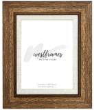 Lodge Rustic Distressed Picture Frame Brown with Linen Liner 3.75" - West Frames