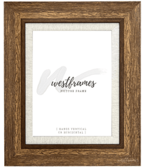 Lodge Rustic Distressed Picture Frame Brown with Linen Liner - West Frames