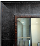 Lodge Rustic Textured Distressed Framed Wall Mirror Dark Espresso Walnut - West Frames