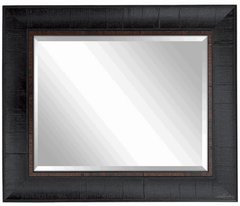 Lodge Rustic Textured Distressed Framed Wall Mirror Dark Espresso Walnut - West Frames
