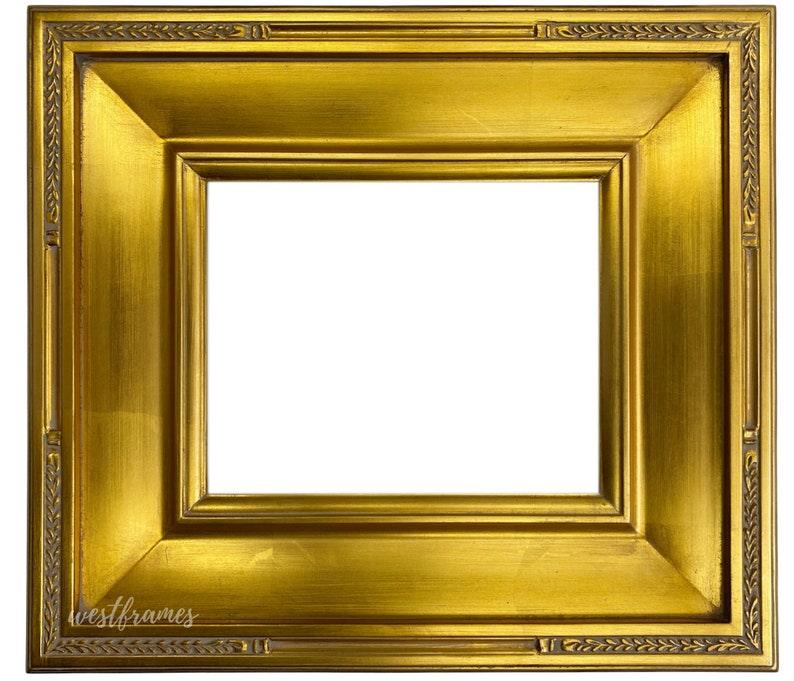 Lola Ornate Antique Gold Leaf Wood Gallery Plein Air Closed Corner Picture Frame 4" Wide - West Frames
