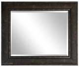 Marcello Rustic Distressed Framed Wall Mirror Dark Charcoal Brown 3" Wide - West Frames