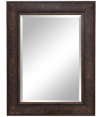 Marcello Rustic Distressed Framed Wall Mirror Walnut Brown 3" Wide - West Frames