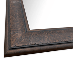 Marcello Rustic Distressed Framed Wall Mirror Walnut Brown 3" Wide - West Frames