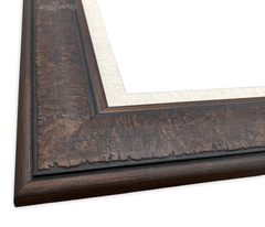 Marcello Rustic Distressed Walnut Brown with Linen Liner Wall Picture Frame - West Frames