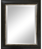 Marco Distressed Black Charcoal with Silver Gold Lining Wall Framed Mirror 3.25" - West Frames
