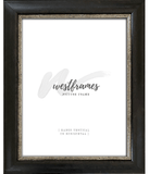 Marco Distressed Black Charcoal with Silver Gold Lining Wall Picture Frame 3.25" Wide - West Frames