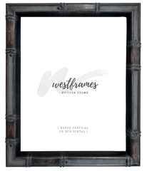 Modern Bamboo Black Brown Patina Finish Wood Picture Frame - West Frames