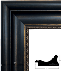 Montreal Distressed Black and Gold Wall Picture Frame - West Frames