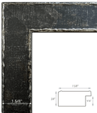 Neo Urban Industrial Distressed Rustic Dark Grey Charcoal Wood Picture Frame 1.625" Wide - West Frames