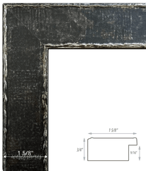 Neo Urban Industrial Distressed Rustic Dark Grey Charcoal Wood Picture Frame - West Frames