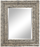 Parisienne Ornate Wood Framed Wall Mirror Antique Silver Gold Patina Finish - West Frames