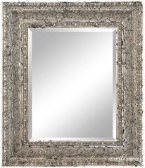 Parisienne Ornate Wood Framed Wall Mirror Antique Silver Gold Patina Finish - West Frames