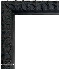 Penelope Gothic Black Ornate Vintage Victorian Embossed Wood Picture Frame - West Frames