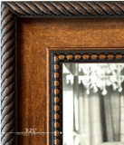 Santino Dark Golden Brown Framed Wall Mirror - West Frames