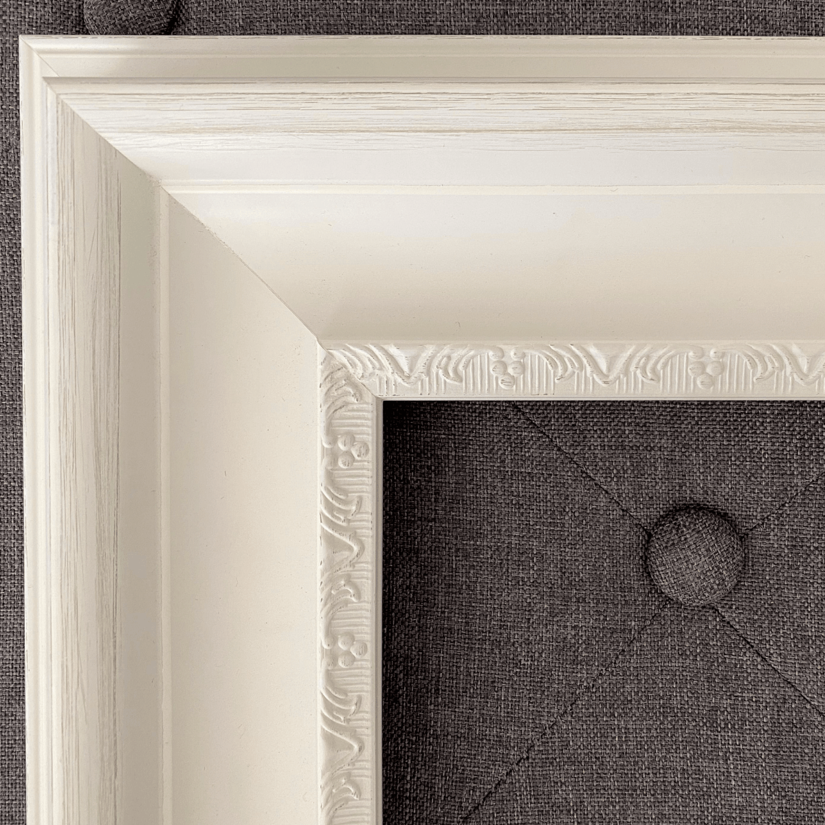 Stella Cottage French Shabby Ornate White Finish Wall Picture Frame 3" Wide - West Frames