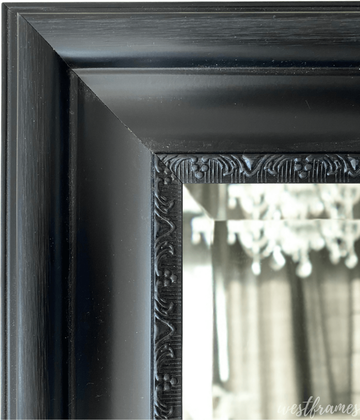 Stella Modern Vintage Black Accent Ornate Framed Wall Mirror - West Frames