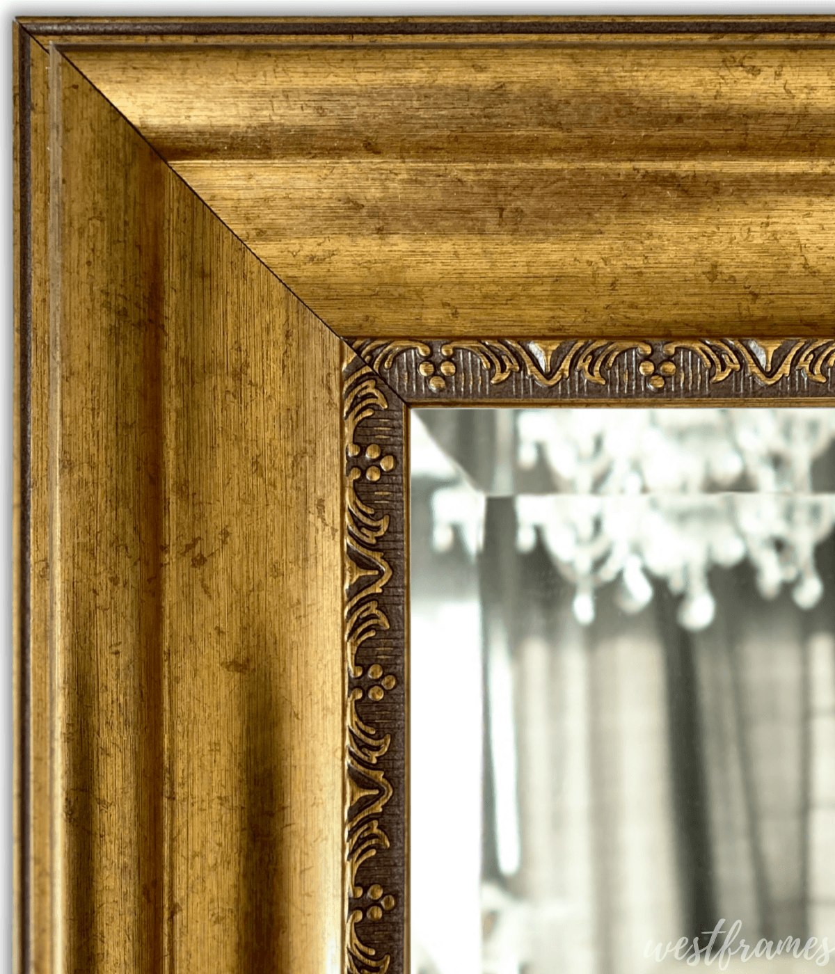 Stella Modern Vintage Gold Ornate Framed Wall Mirror - West Frames