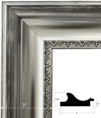 Stella Modern Vintage Silver with Black Accent Ornate Wall Picture Frame - West Frames