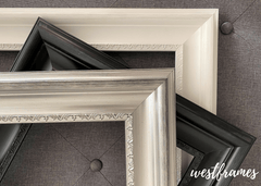 Stella Modern Vintage Silver with Black Accent Ornate Wall Picture Frame - West Frames