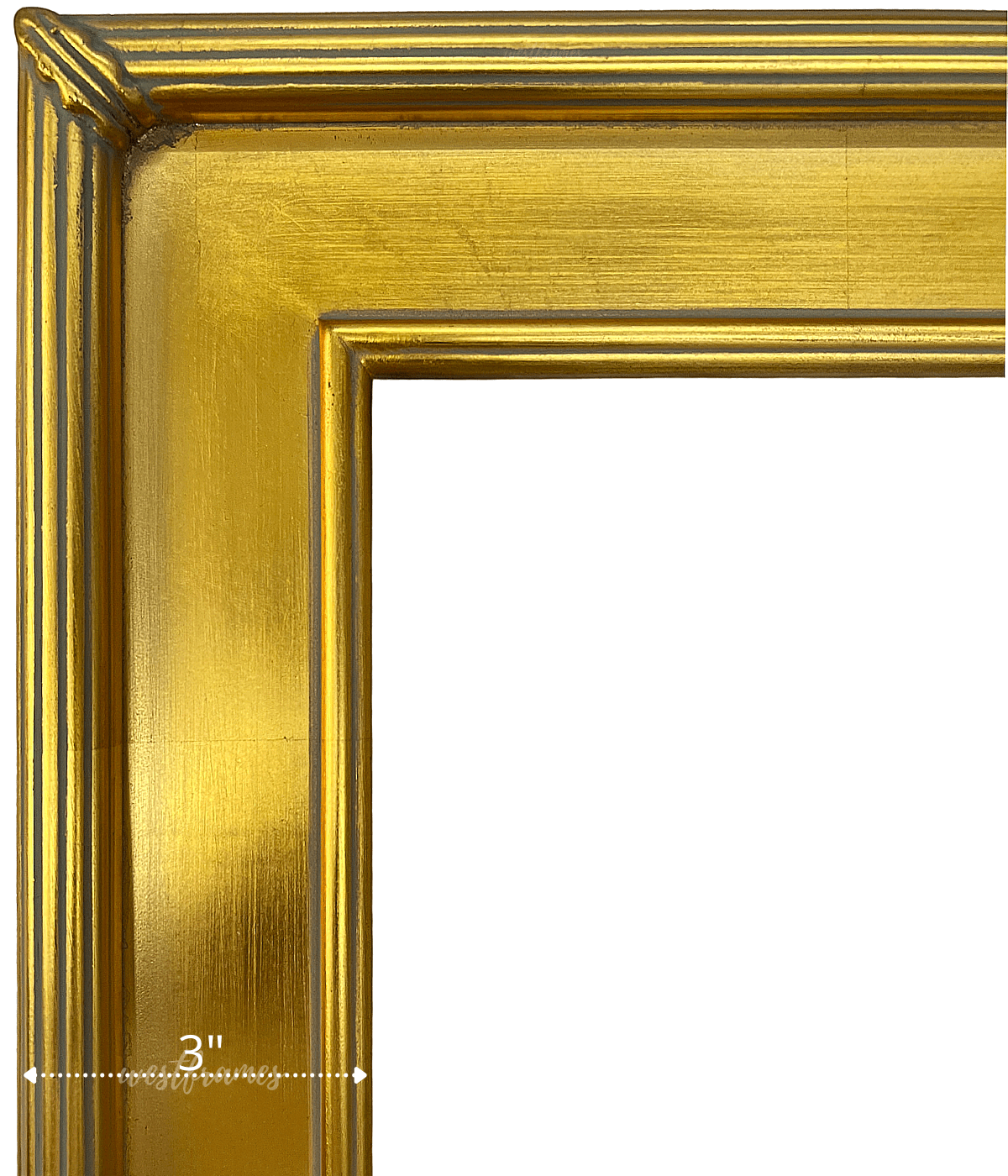 The Gallery Classic Gold Leaf Wood Plein Air Closed Corner Picture Frame 3" Wide - West Frames