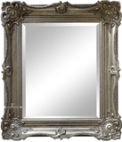 Victoria Ornate Wood Silver Gold Rectangle Baroque Framed Wall Mirror - West Frames