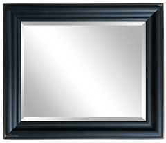Vienna Rustic Vintage Black Gold Trim Finish Traditional Style Wood Framed Wall Mirror - West Frames