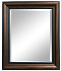 Vienna Rustic Vintage Bronze Black Trim Finish Traditional Style Wood Framed Wall Mirror - West Frames