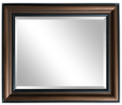 Vienna Rustic Vintage Bronze Black Trim Finish Traditional Style Wood Framed Wall Mirror - West Frames