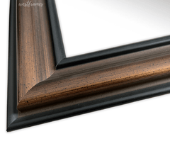 Vienna Rustic Vintage Bronze Black Trim Finish Traditional Style Wood Framed Wall Mirror - West Frames