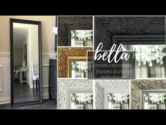 Bella French Ornate Embossed Wood Framed Floor Mirror - West Frames